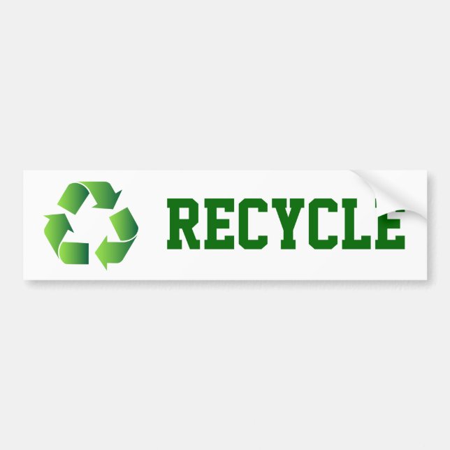 Green Recycle Symbol Bumper Sticker (Front)