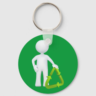 Green Recycle Symbol Key Ring
