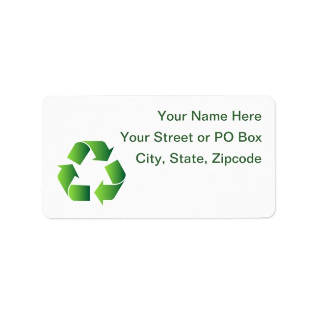 Green Recycle Symbol Label (Front)