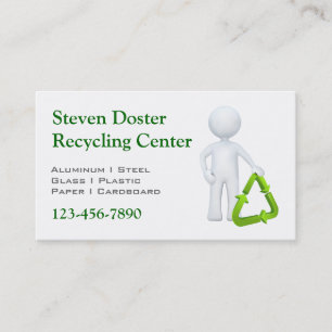 Green Recycle Symbol & Man Business Card