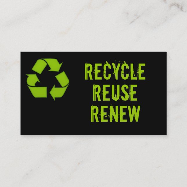 Green Recycle Template Business Card (Front)