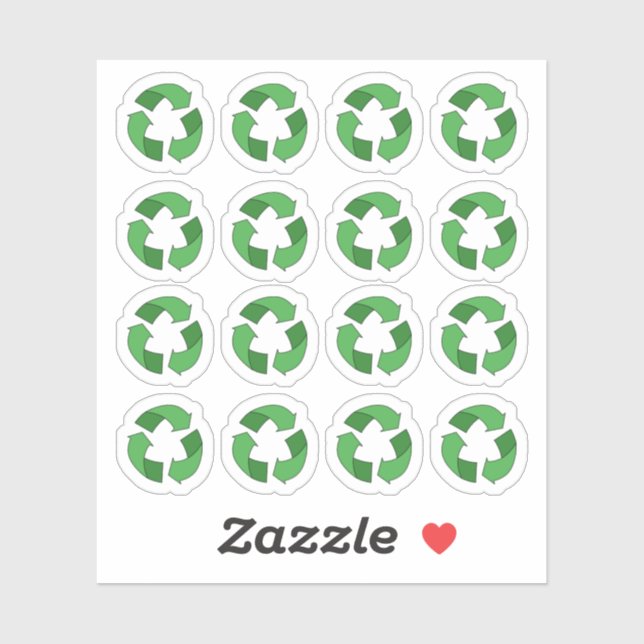 Green Recycling Icon Mini Bujo Calendar Planner (Sheet)