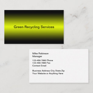 Green Recycling Service Business Cards 