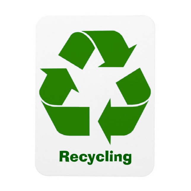 Green Recycling Sign Magnet (Vertical)