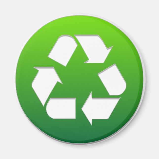 Green Recycling Symbol Magnet (Front)