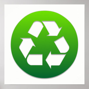 Green Recycling Symbol Poster