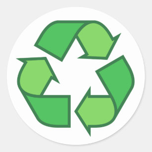 Green recycling symbol stickers