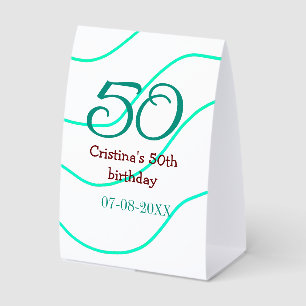 Green red 50 birthday anniversary add name date p