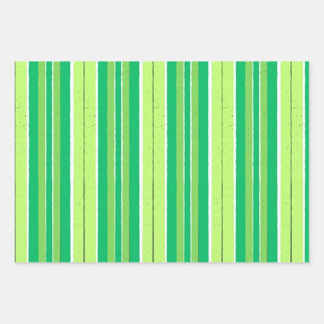 Green Red And Blue Geometrical Stripes Wrapping Paper Sheet (Front)