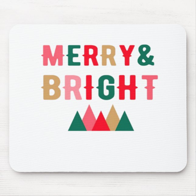 Green Red and Brown Bold Typography Mouse Mat (Front)