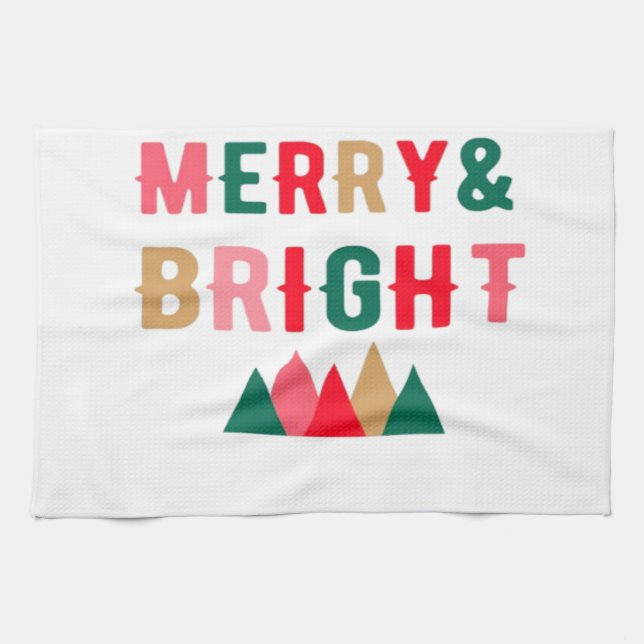Green Red and Brown Bold Typography Tea Towel (Horizontal)