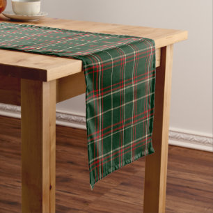 Green, Red, and Cream Scottish Heritage Tartan Short Table Runner