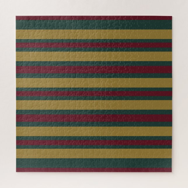 Green Red And Gold Christmas Candied Striped Jigsaw Puzzle (Vertical)
