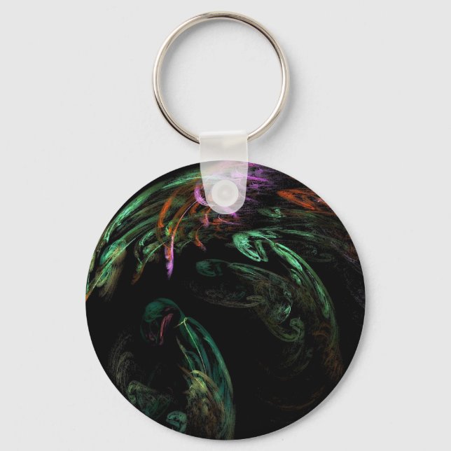 Green Red and Purple Swirled Key Chain (Front)