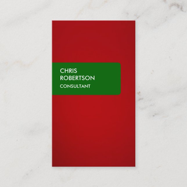 Green Red Attractive Business Card (Front)