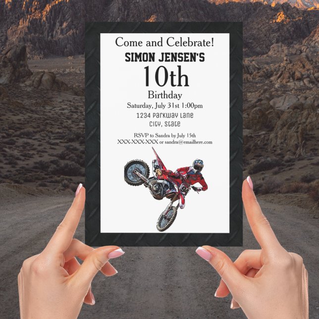 Green Red Bike Sports Boy Birthday Invitations (Creator Uploaded)