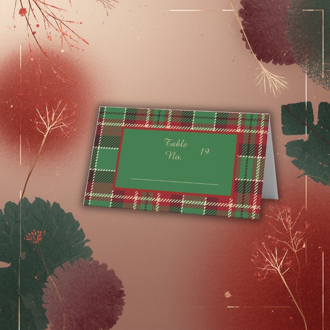green red black scottish celtic tartan wedding place card (Creator Uploaded)