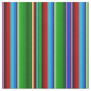 Green Red Blue Mexican Sarape Fabric