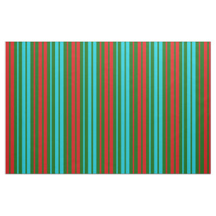 Green Red Blue Stripes Pattern Fabric