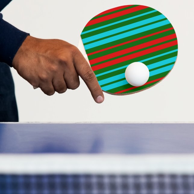 Green Red Blue Stripes Pattern   Ping Pong Paddle (Insitu)