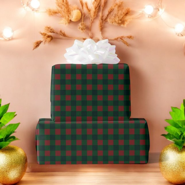 Green Red Buffalo Plaid Holiday  Wrapping Paper (Creator Uploaded)