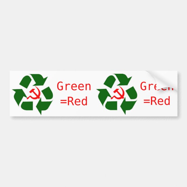 Green=Red Bumper Sticker (Front)