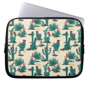 Green & Red Cactus Pattern Laptop Sleeve