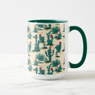 Green & Red Cactus Pattern Mug