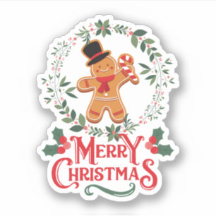 Green Red Cartoon Cute Gingerbread Character
