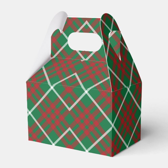 Green & Red Check Favour Box (Front Side)