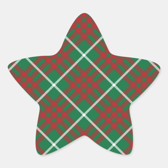Green & Red Check Star Sticker (Front)