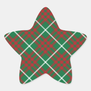 Green & Red Check Star Sticker