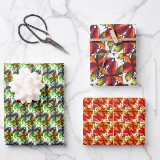 Green & Red Chilli Pepper Wrapping Paper