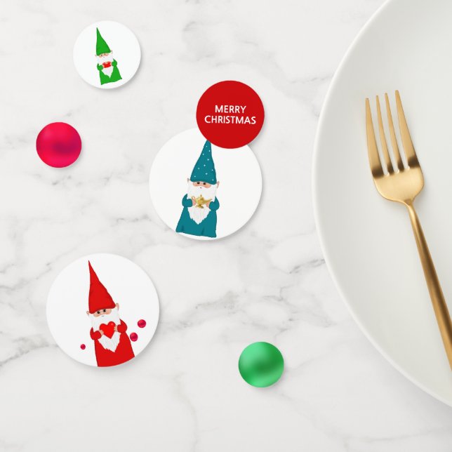 Green & Red Christmas Gnomes Confetti (Group)