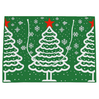 Green & Red Christmas Large Gift Bag