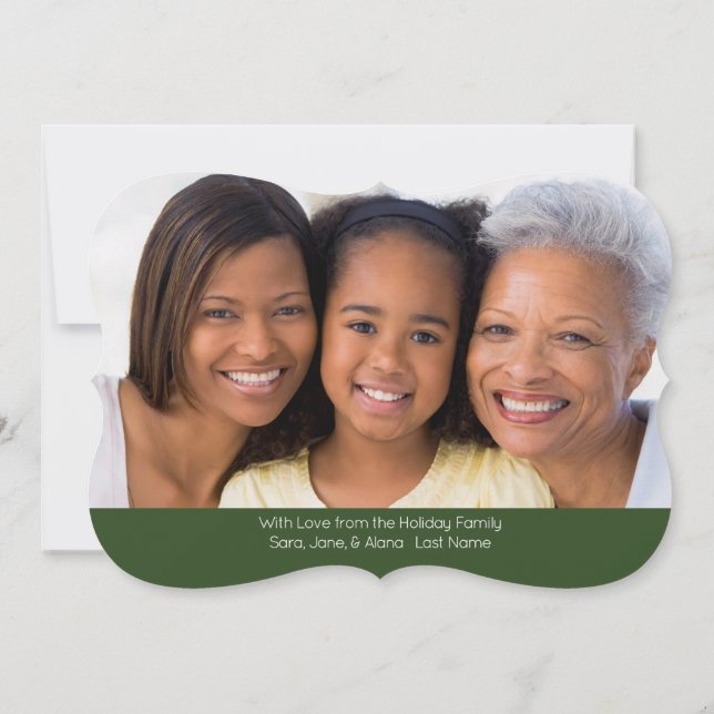 Green & Red Christmas Tree, 2-sided Photo Card (Back)