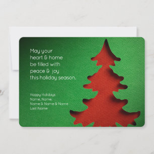 Green & Red Christmas Tree, 2-sided Photo Card