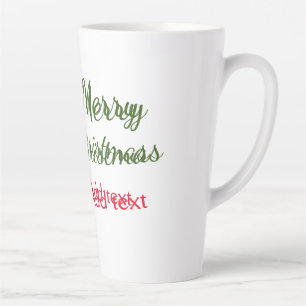 Green red christmas tree merry Christmas add name Latte Mug