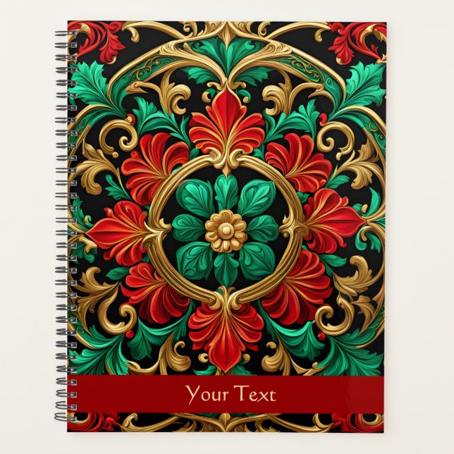 Green Red Decorative Holiday Planner (Front)