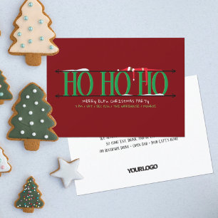 Green & Red Elf Shenanigans Staff Christmas Party Invitation