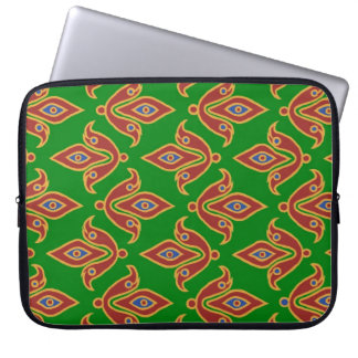 Green, Red, Fleur-de-lys 15" Laptop Sleeve