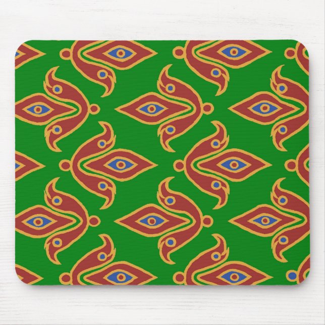 Green, Red, Fleur-de-lys Mousepad (Front)