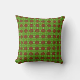 Green Red Floral Decorative Christmas Cushion