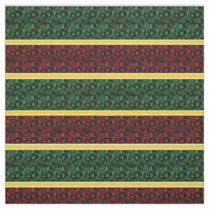 Green/red floral-gold/white stripe - black fabric