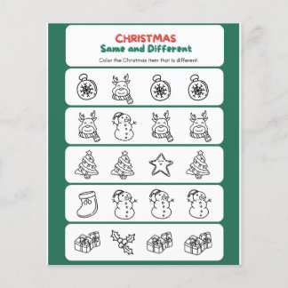Green Red Fun Christmas Same and Different  Flyer
