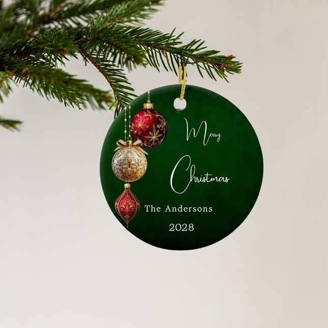 Green red gold baubles Christmas Ceramic Tree Decoration (Creator Uploaded)