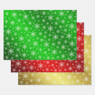 green,red,gold,Christmas+ paper, winter+patte, mer Wrapping Paper Sheet