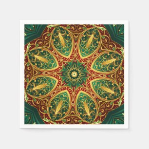 Green Red Gold Decorative Christmas Holiday Napkin