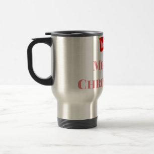 Green red hat merry Christmas add name text name Travel Mug