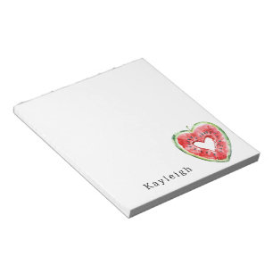 Green Red Heart Watermelon Birthday Notepad